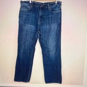 Warehouse One Men Loose Fit Straight Leg Pockets Cotton Blue Jeans Size W36/L30